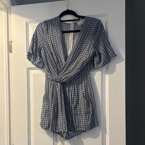 Black and White Gingham Romper